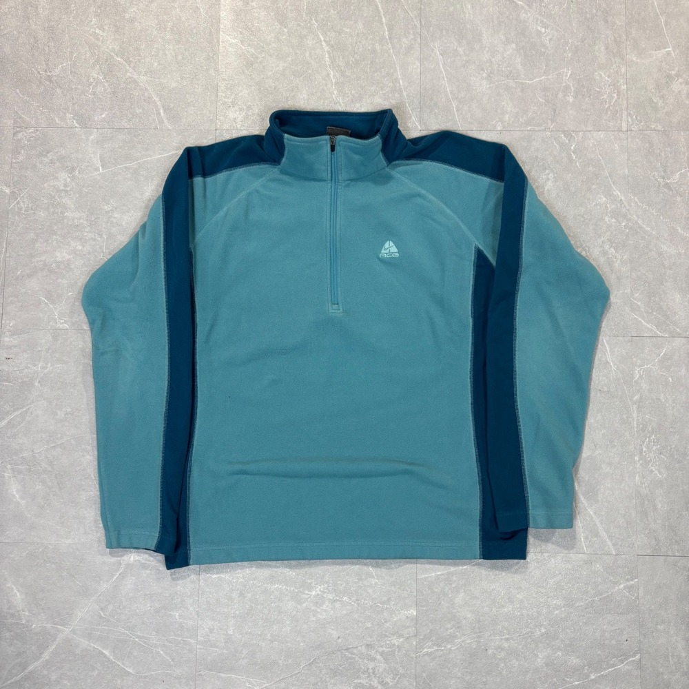 Nike ACG Therma Fit Fleece Quarter Zip Pullover Teal Blue Women L